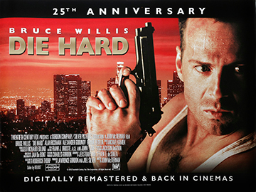 Die Hard 25th Anniversary re-release movie quad poster
