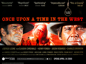 Once Upon A Time In The West bfi re-release - original movie quad poster