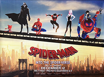 Spider-man: Into The Spider-verse advance movie quad poster