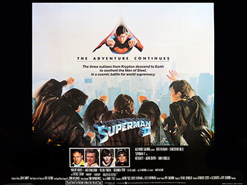 Superman 2 - original black version movie quad poster