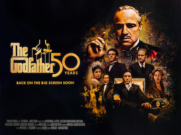 The Godfather 50th anniversary re-release movie quad poster