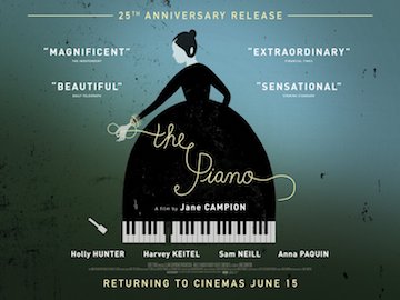 The Piano - original 25th anniversary movie quad poster