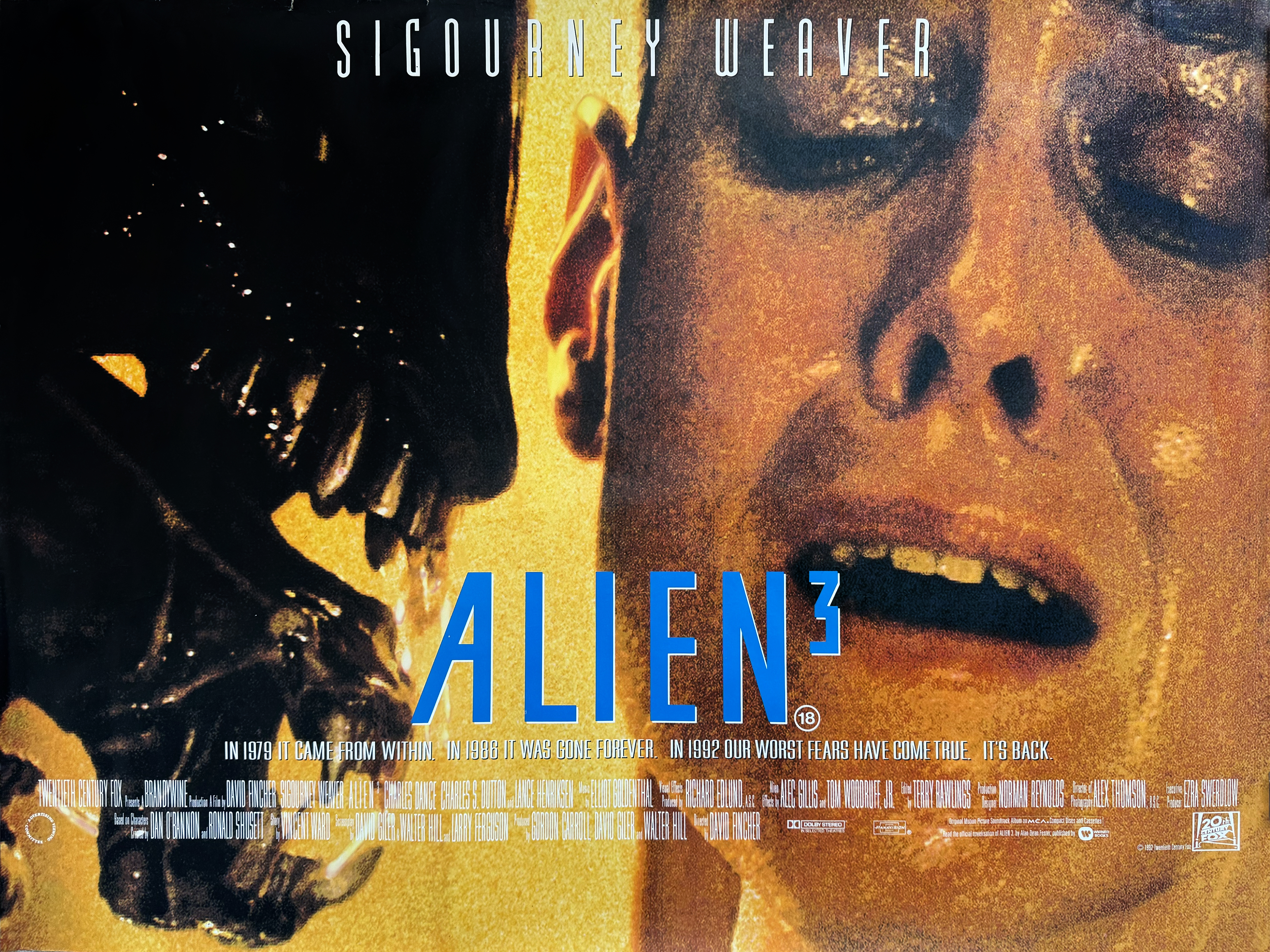 Alien 3 movie quad poster