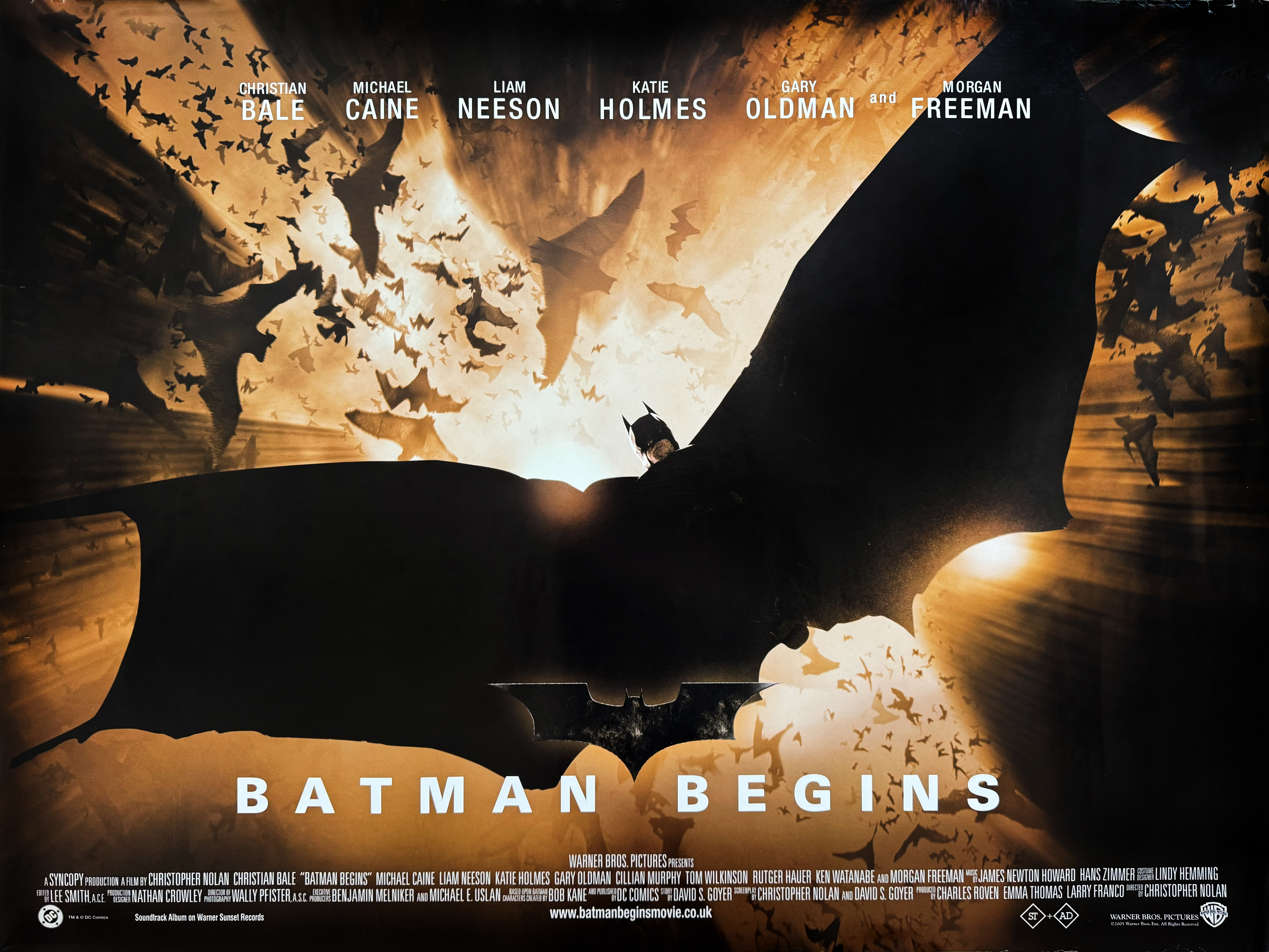 Batman Begins Version B movie quad poster