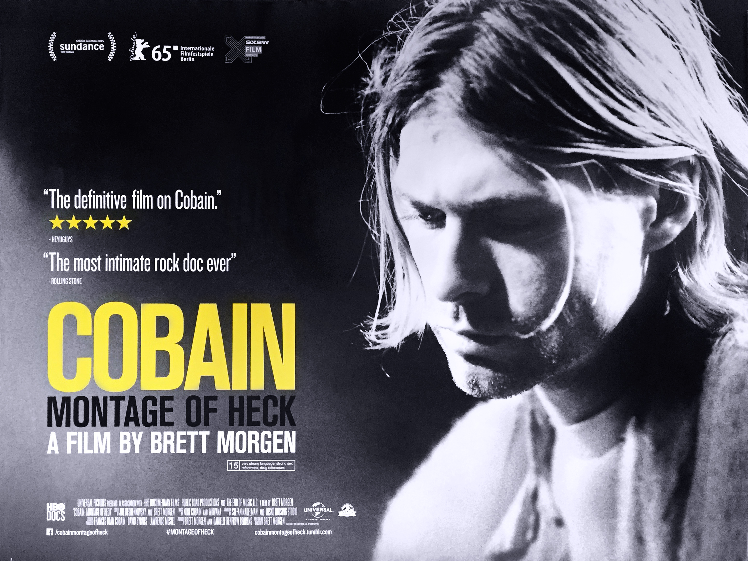 Cobain - Montage of Heck movie quad poster
