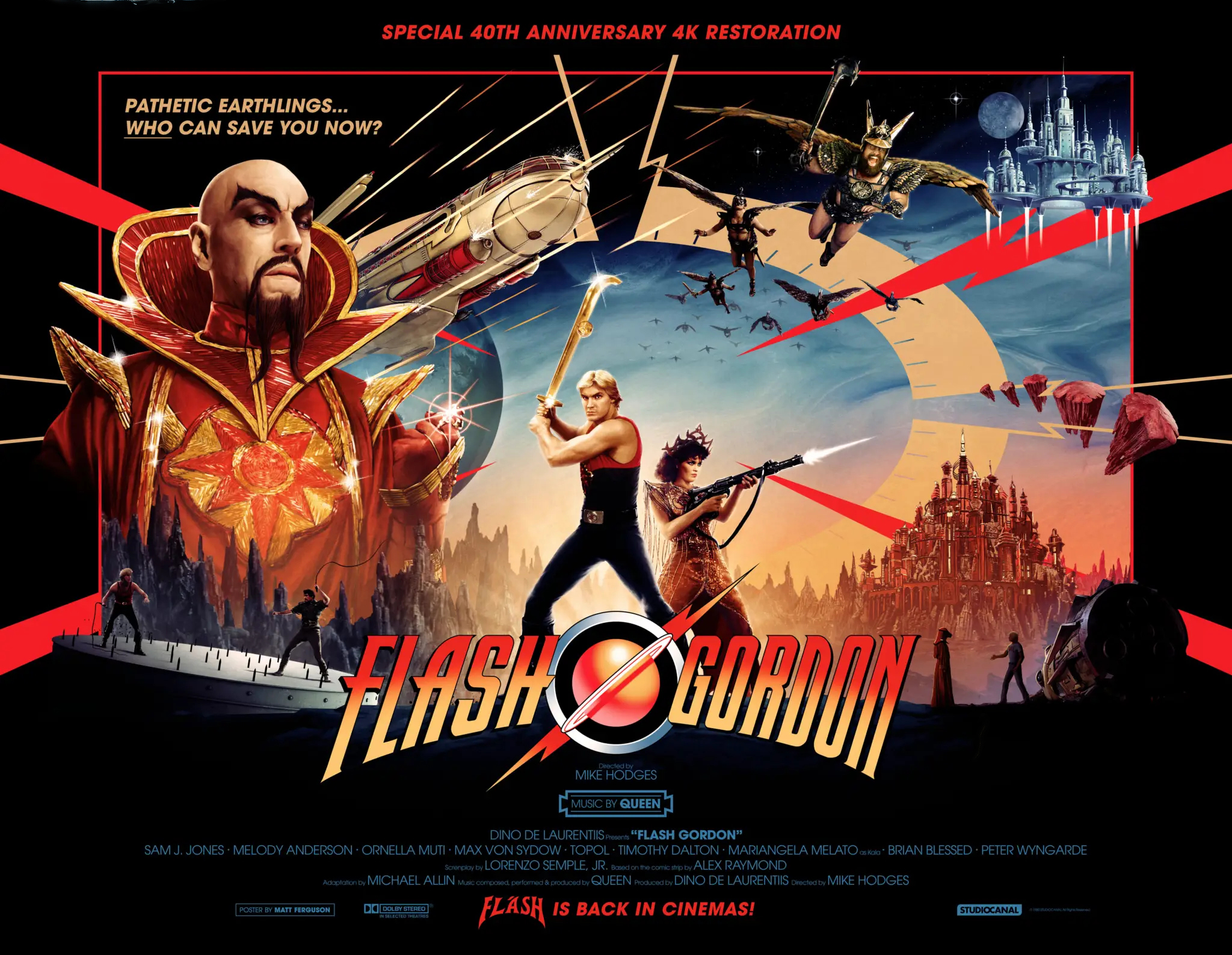 Flash Gordon 40th anniversary movie quad poster