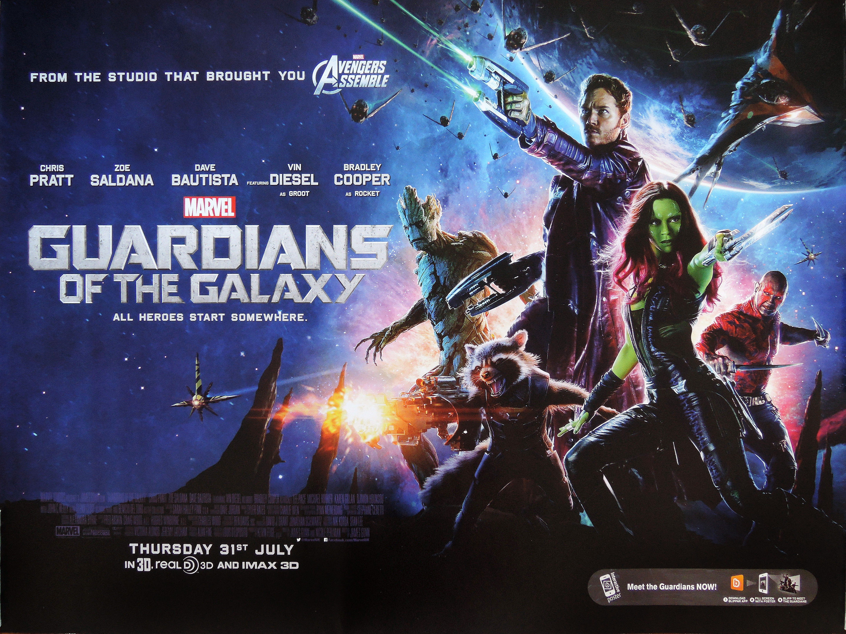 Guardians Of The Galaxy movie quad poster