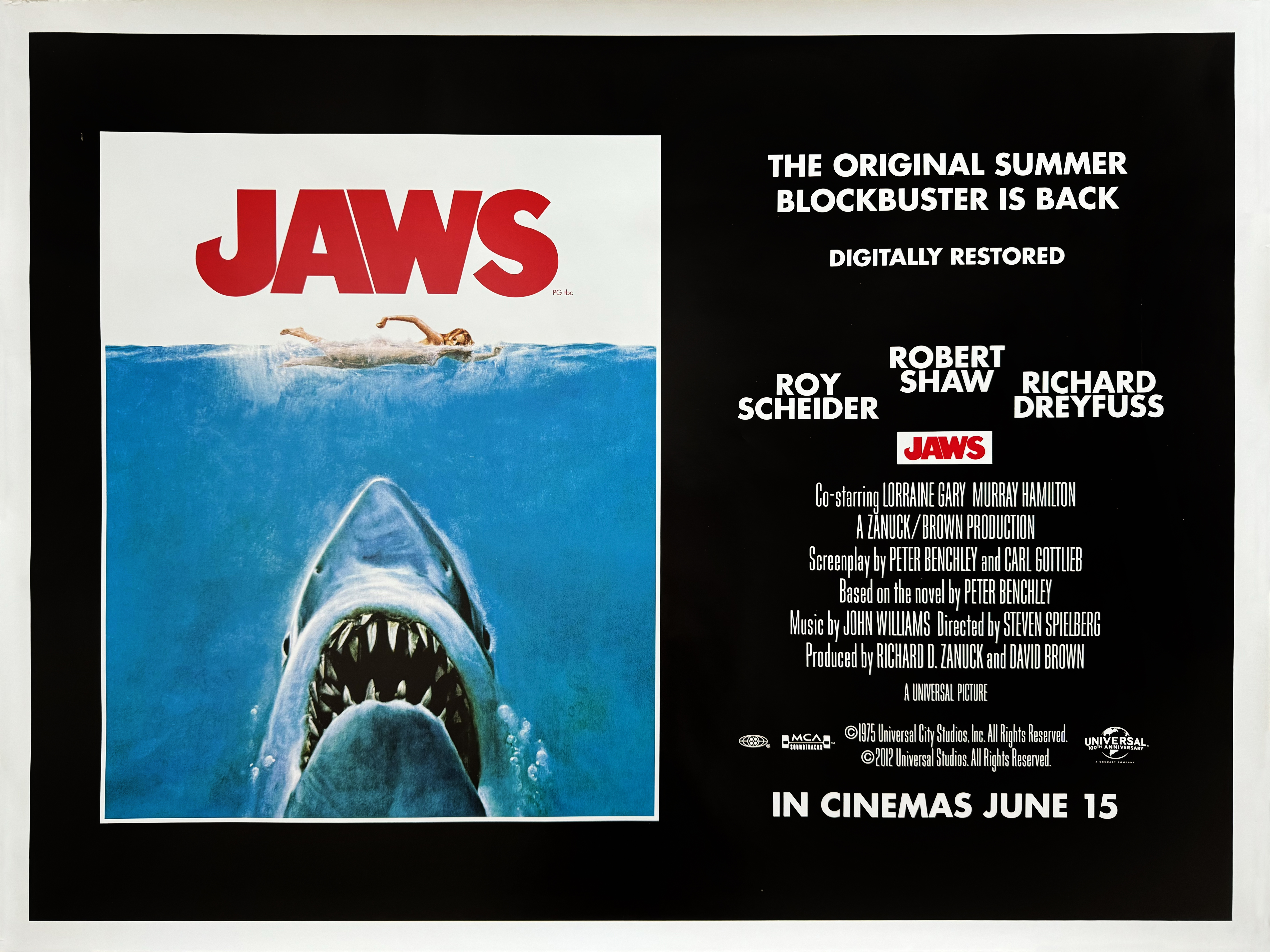 Jaws movie quad poster