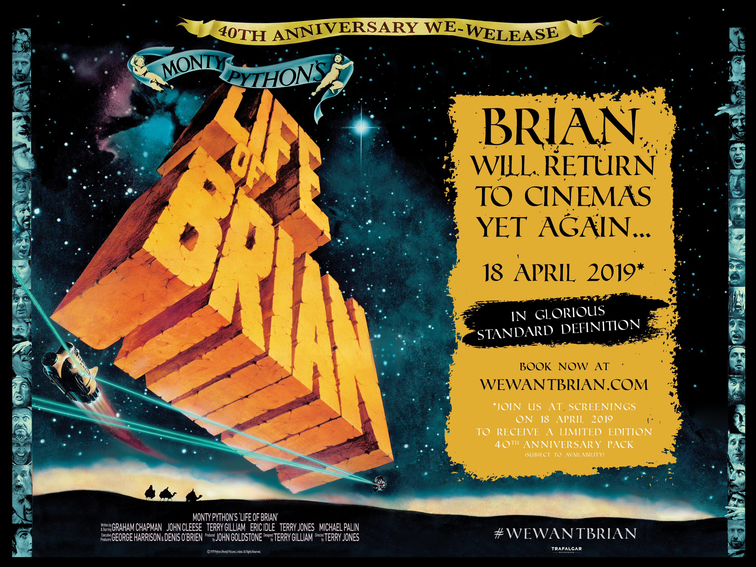 Life of Brian 4oth anniversary rerelease movie quad poster