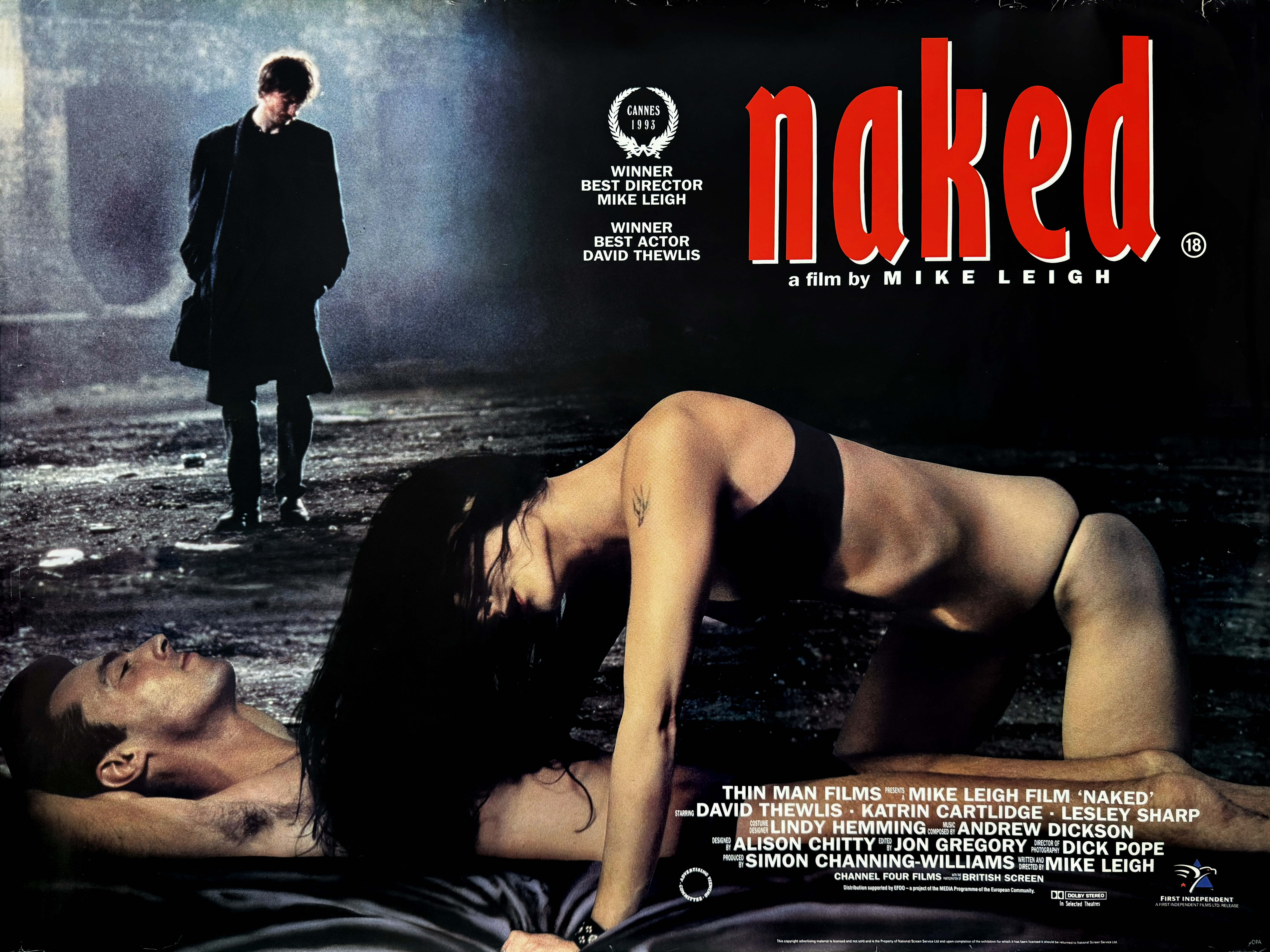Mike Leigh's Naked movie quad poster
