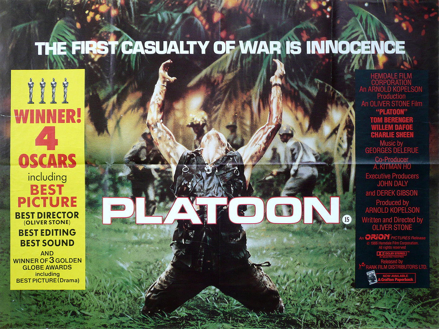 Platoon movie quad poster