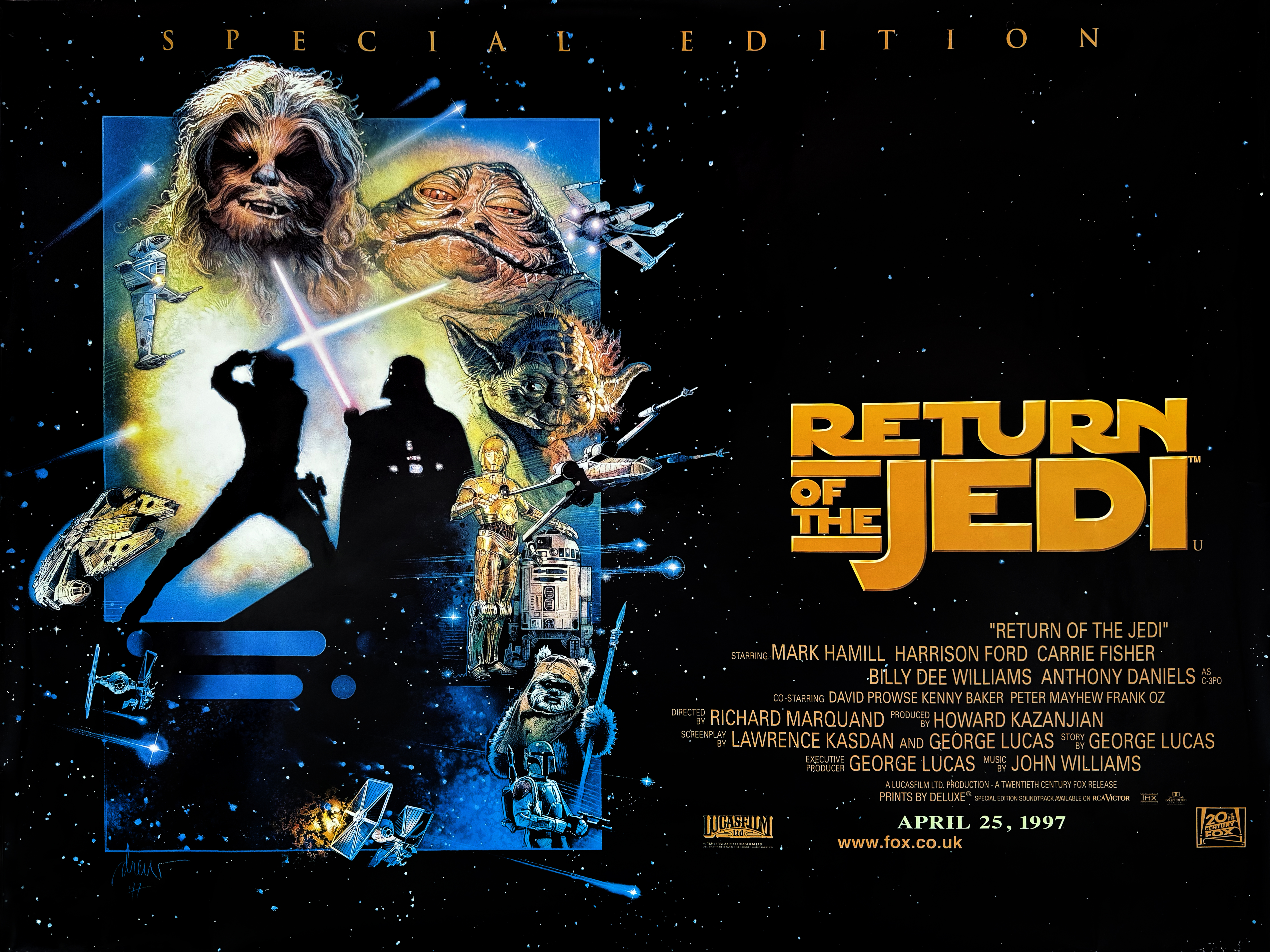 RETURN OF THE JEDI special edition movie quad poster