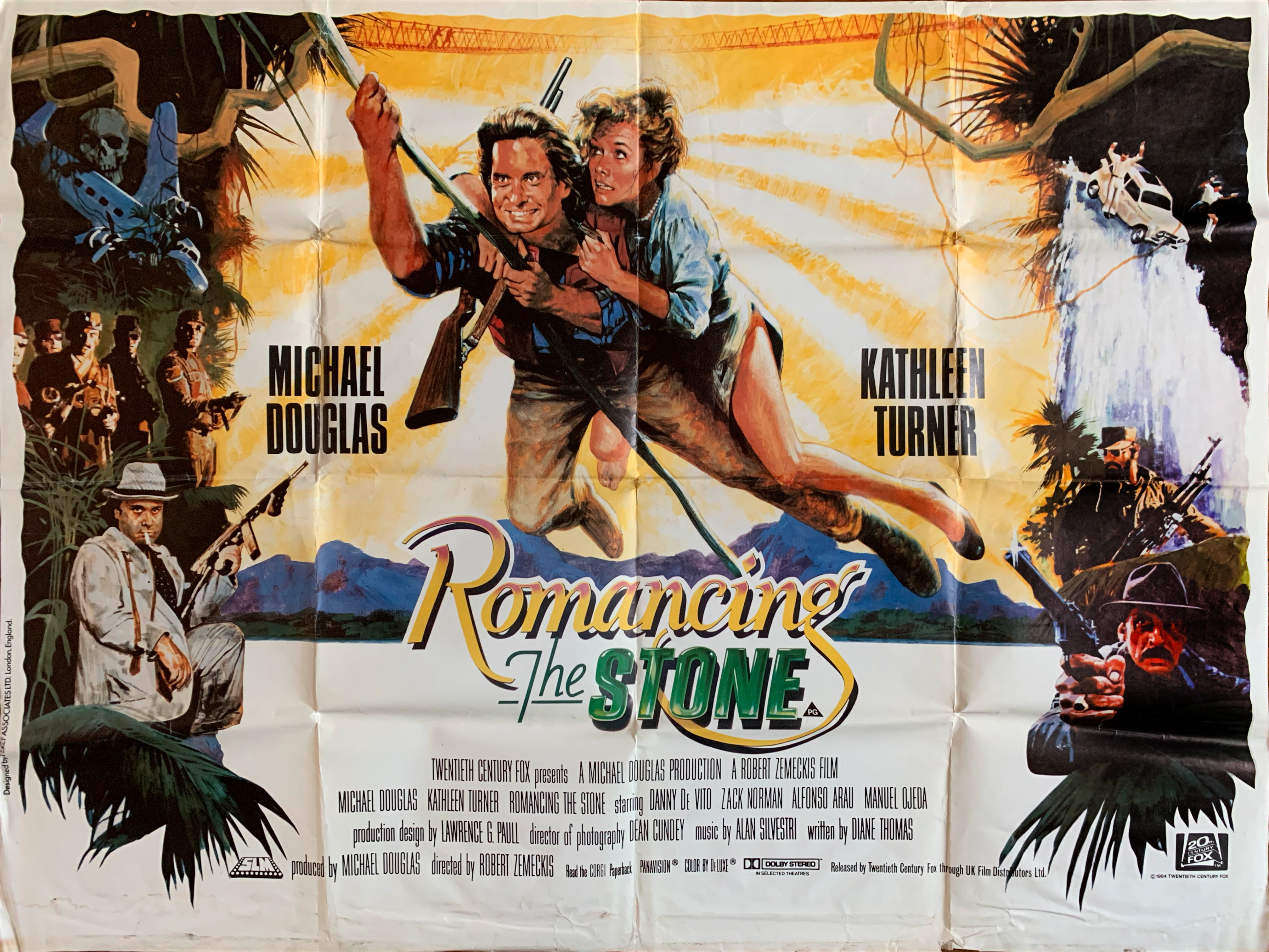Romancing The Stone movie quad poster
