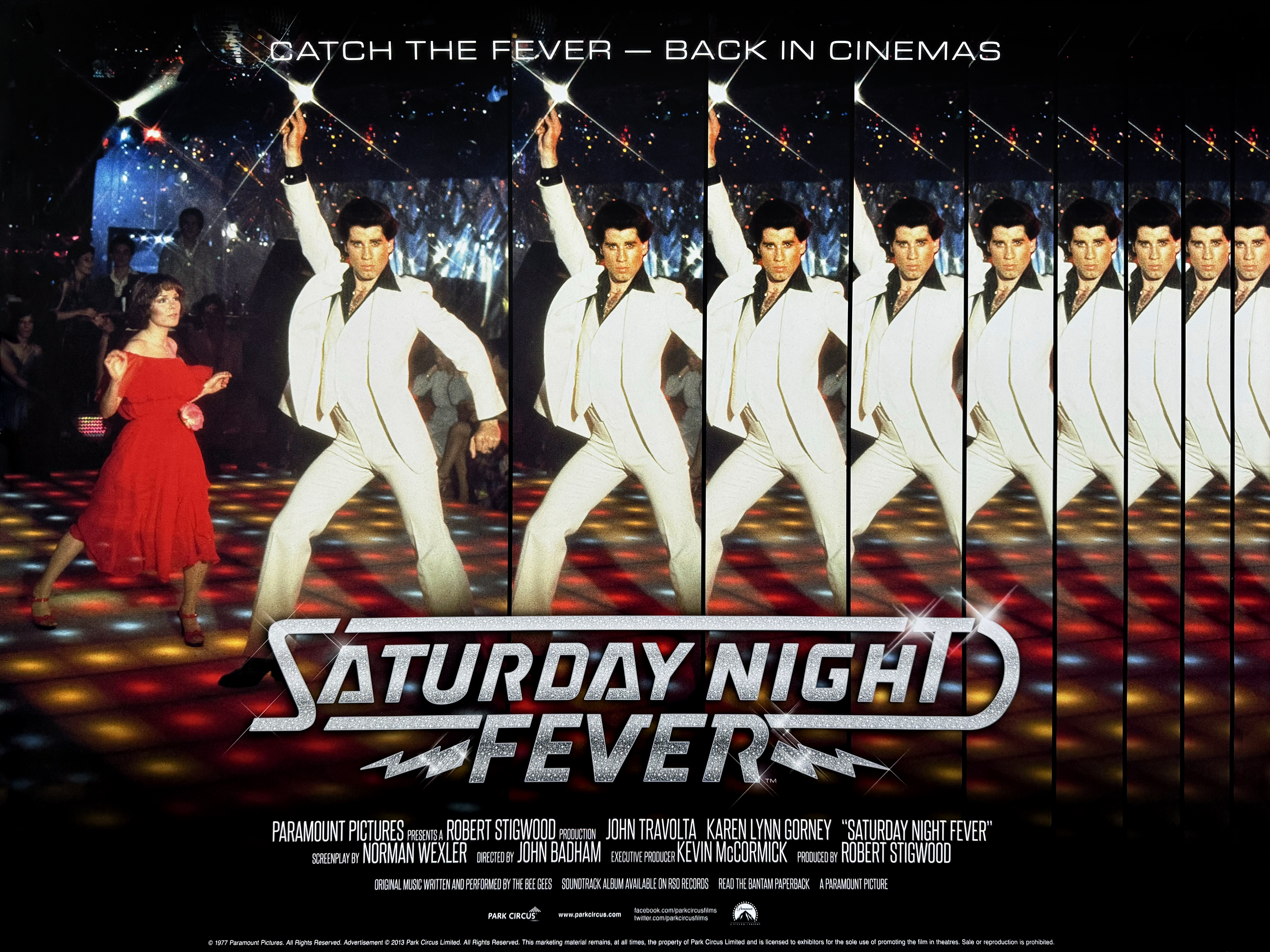 Saturday Night Fever park circus movie quad poster