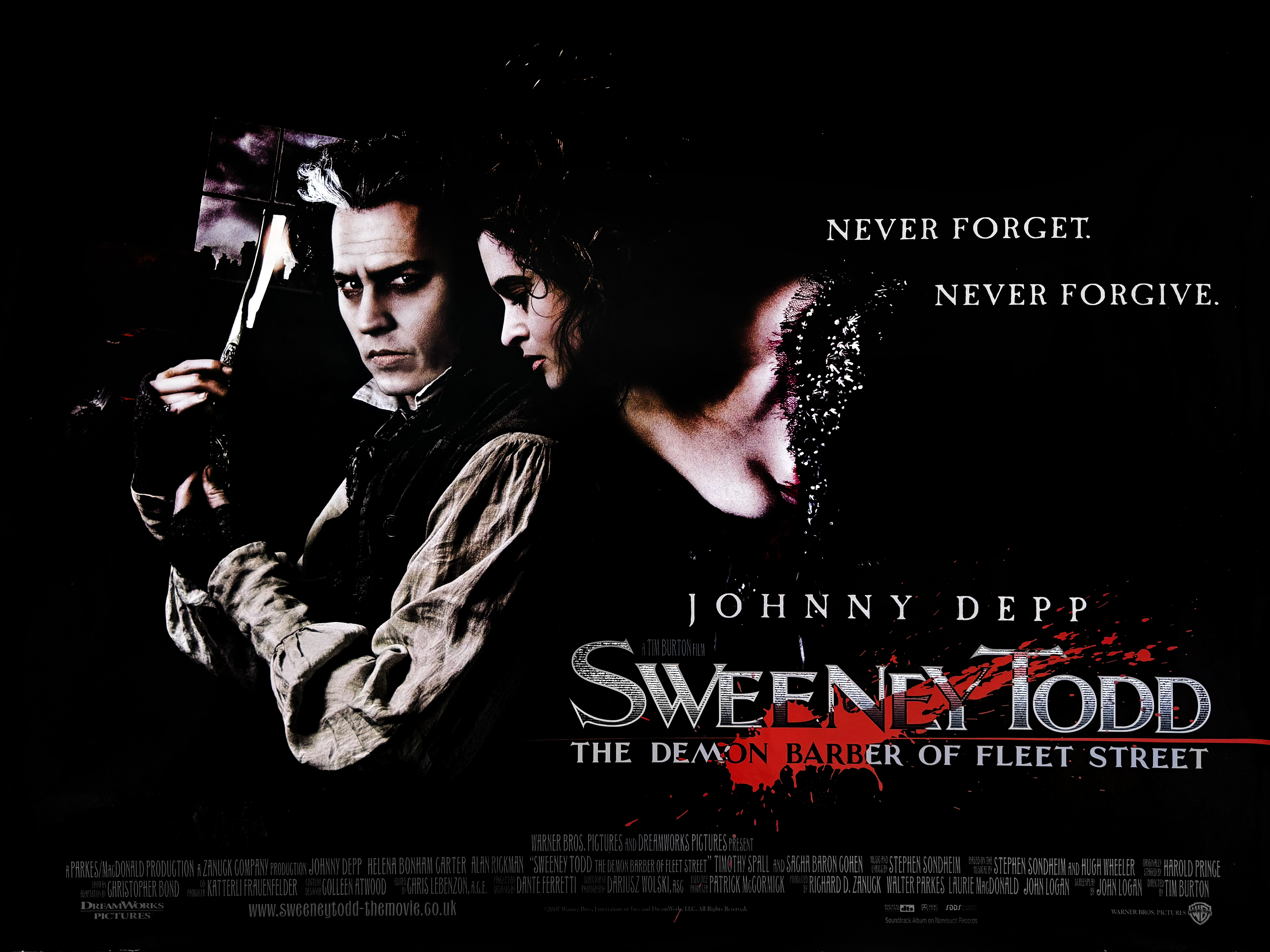 Sweeney Todd film quad poster