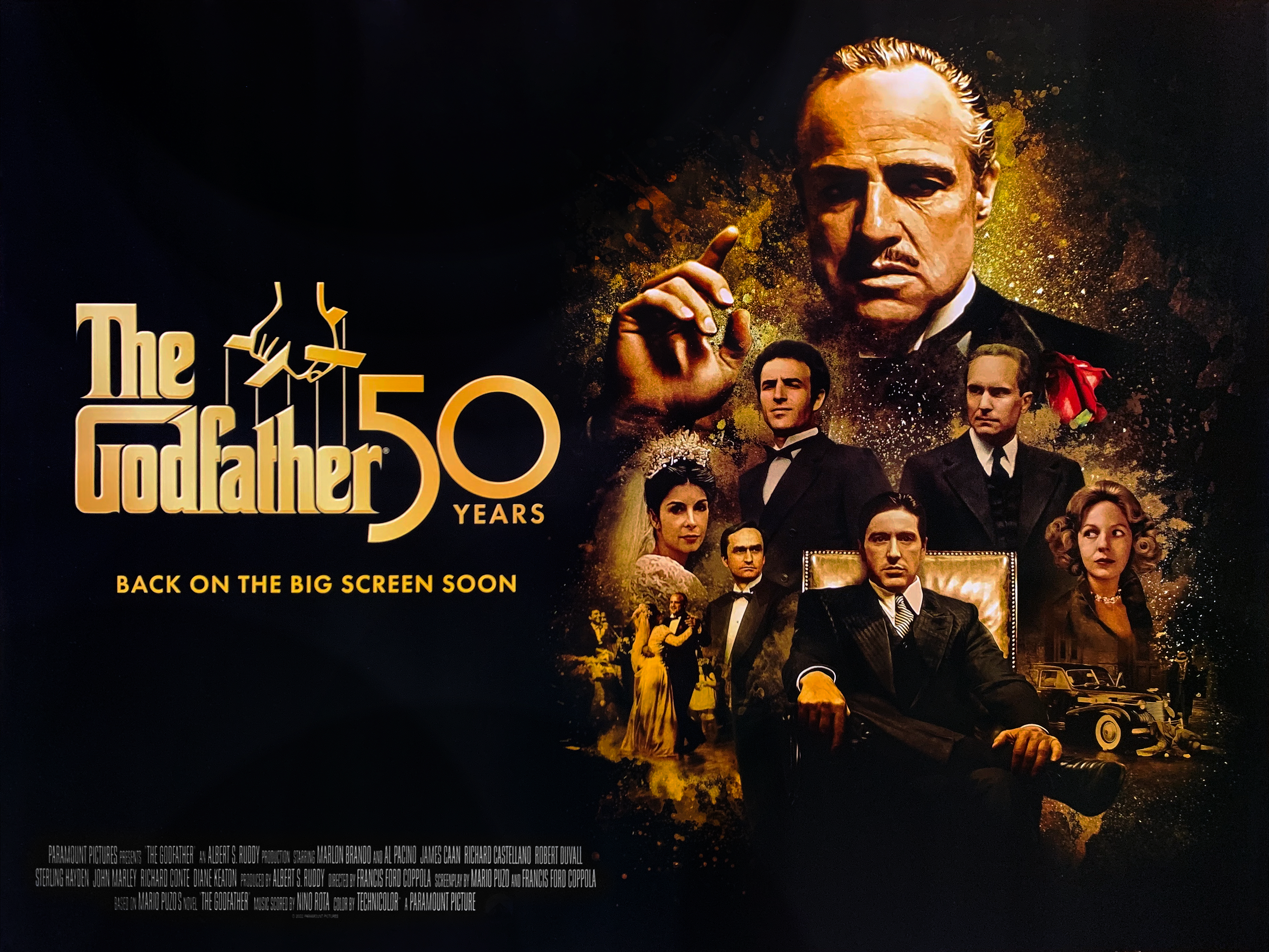 The Godfather 50th anniversary re-release movie quad poster