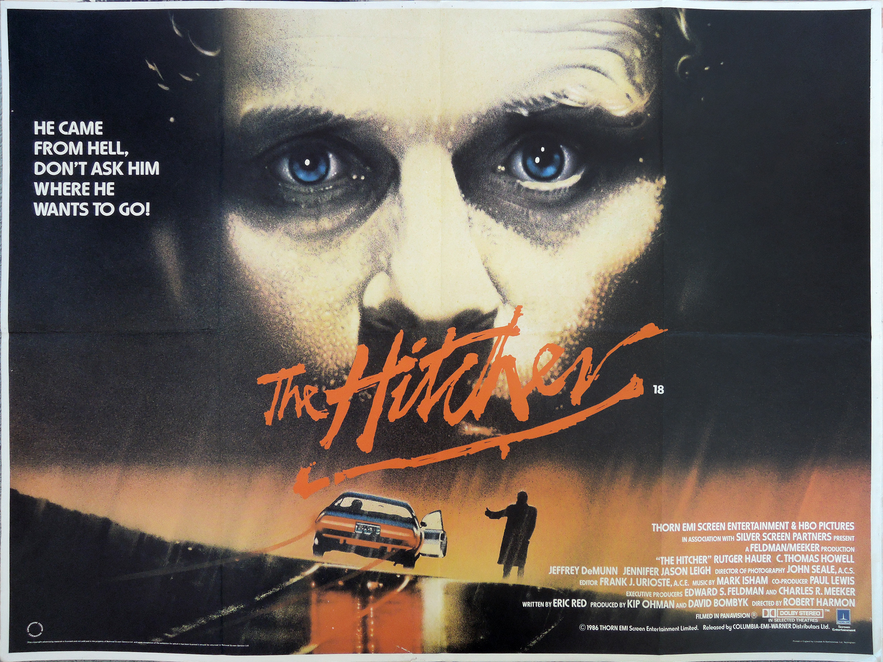 The Hitcher movie quad poster