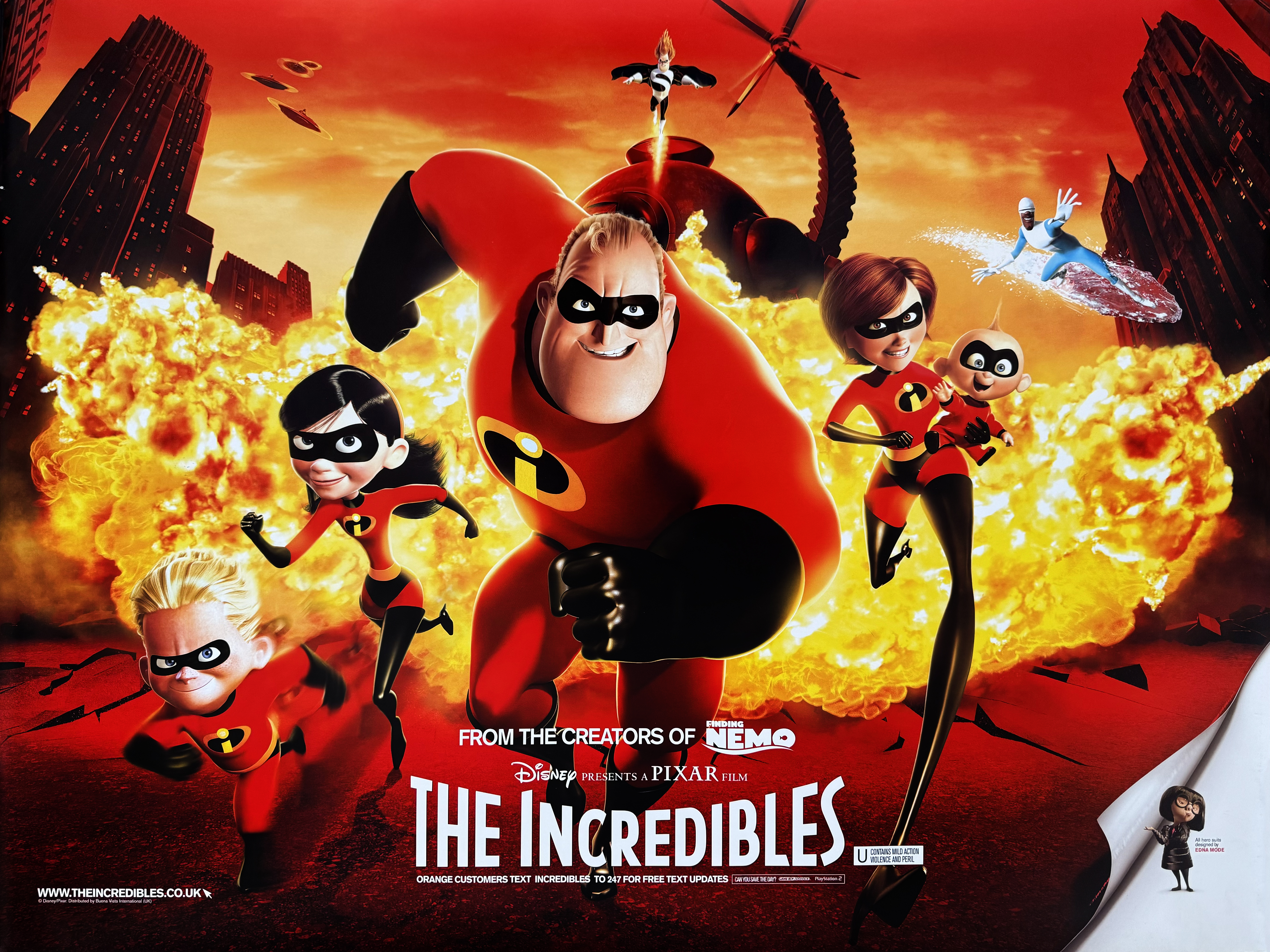 The Incredibles movie quad poster