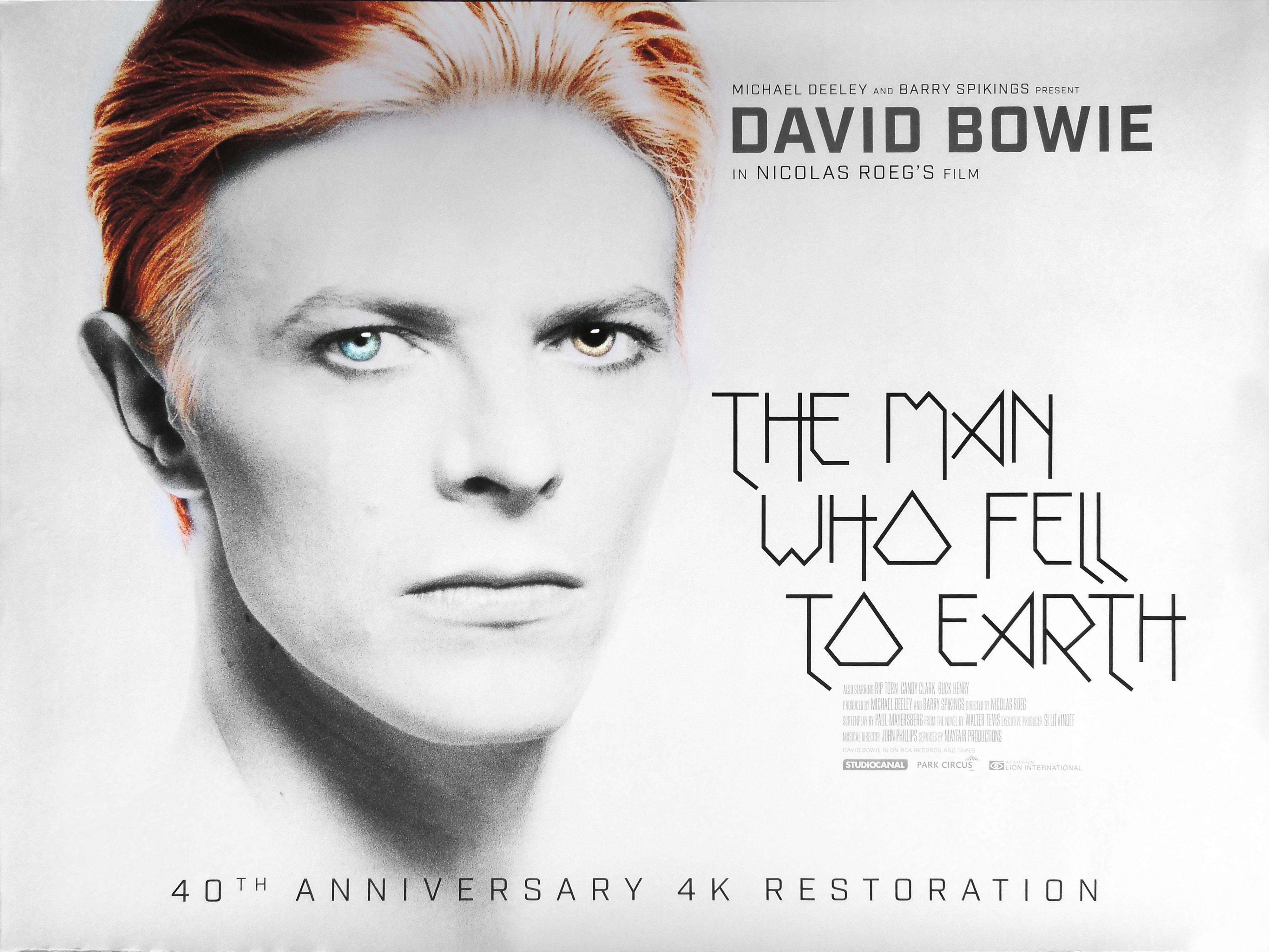 The Man Who Fell To Earth 2016 4k restoration re-release movie quad poster