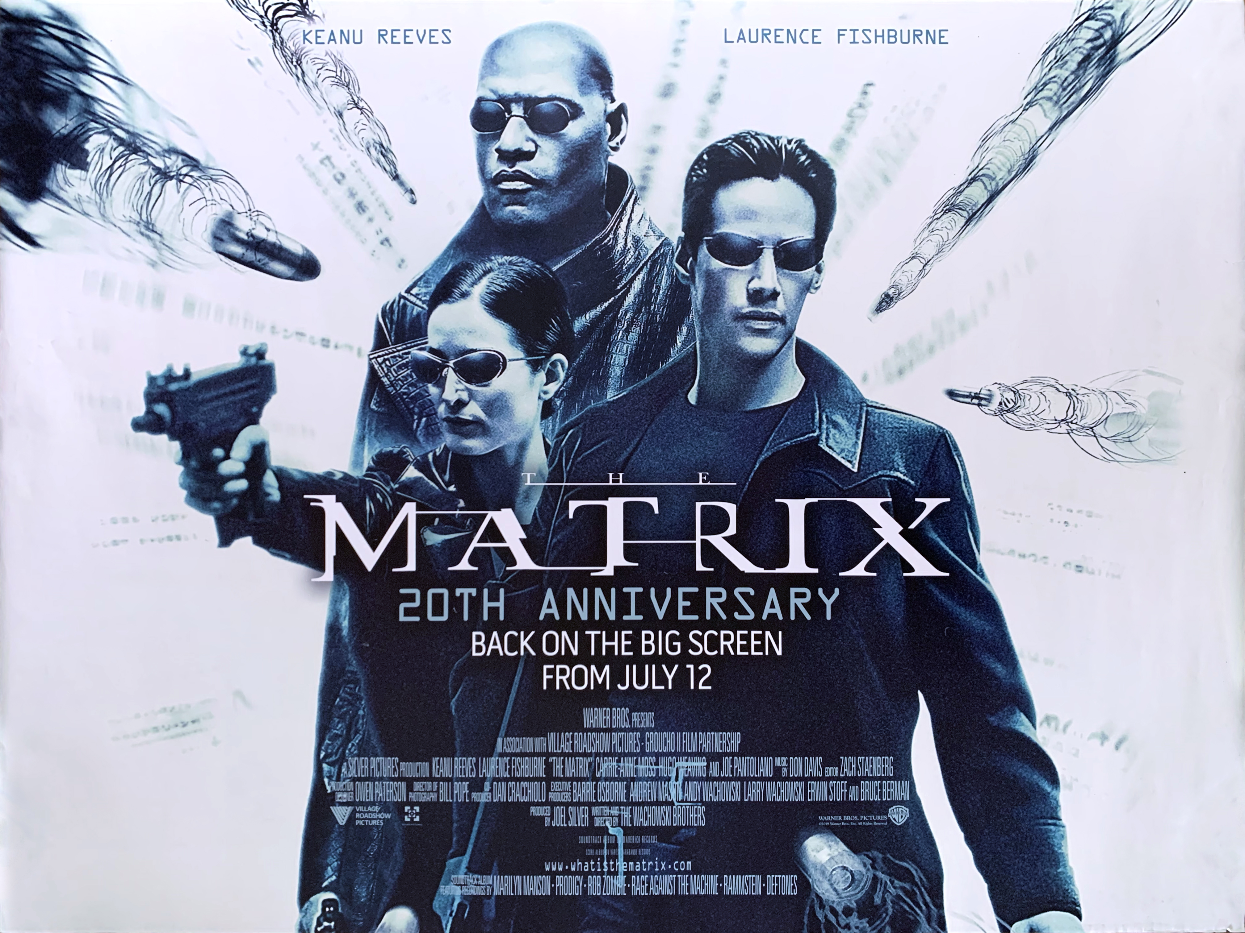 The Matrix original 20th anniversary re-release movie quad poster