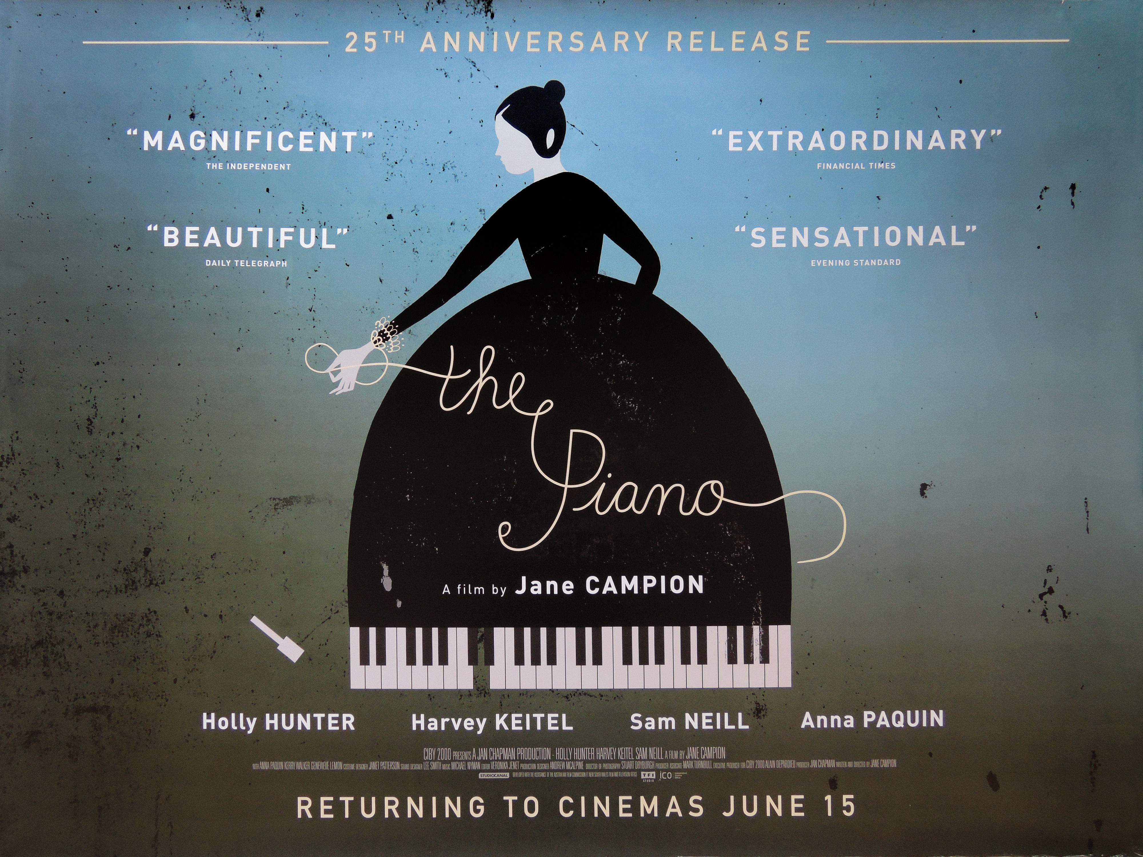 The Piano 25th anniversary movie quad poster