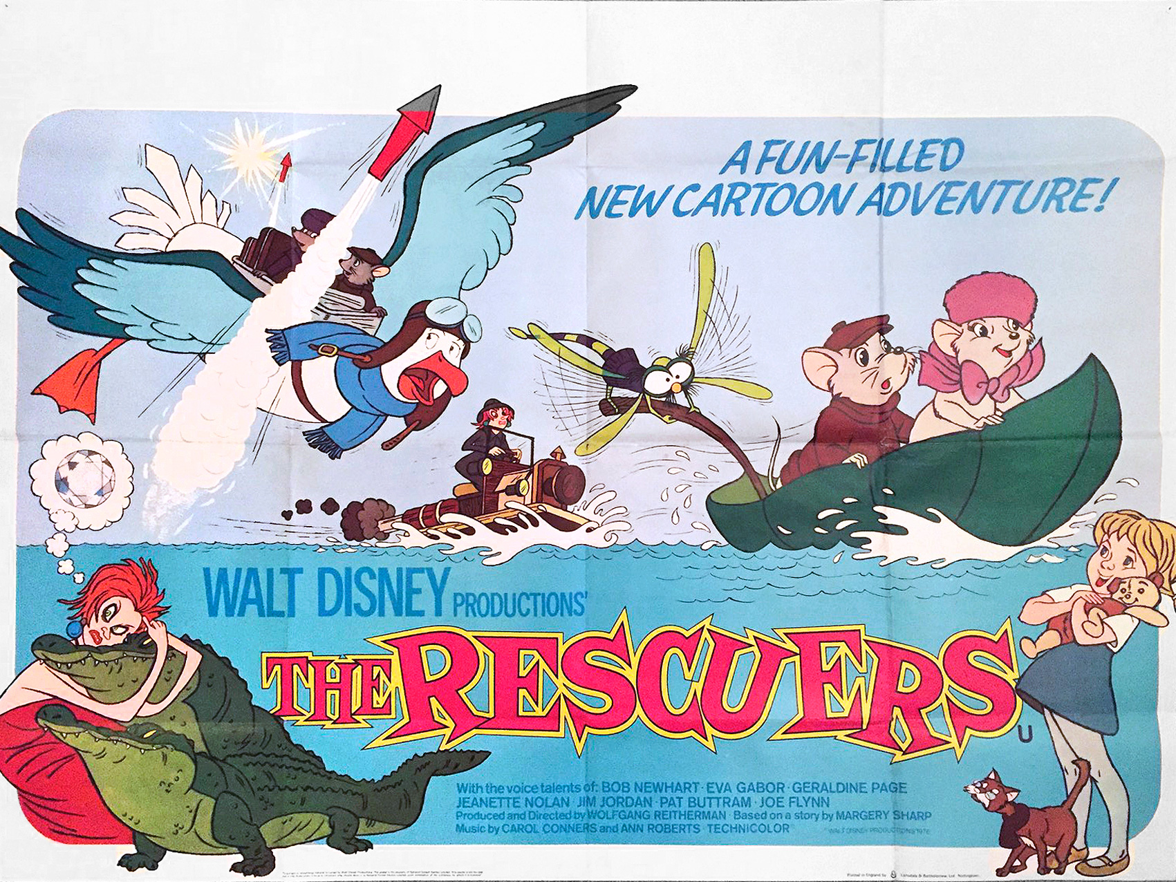 The Rescuers movie quad poster