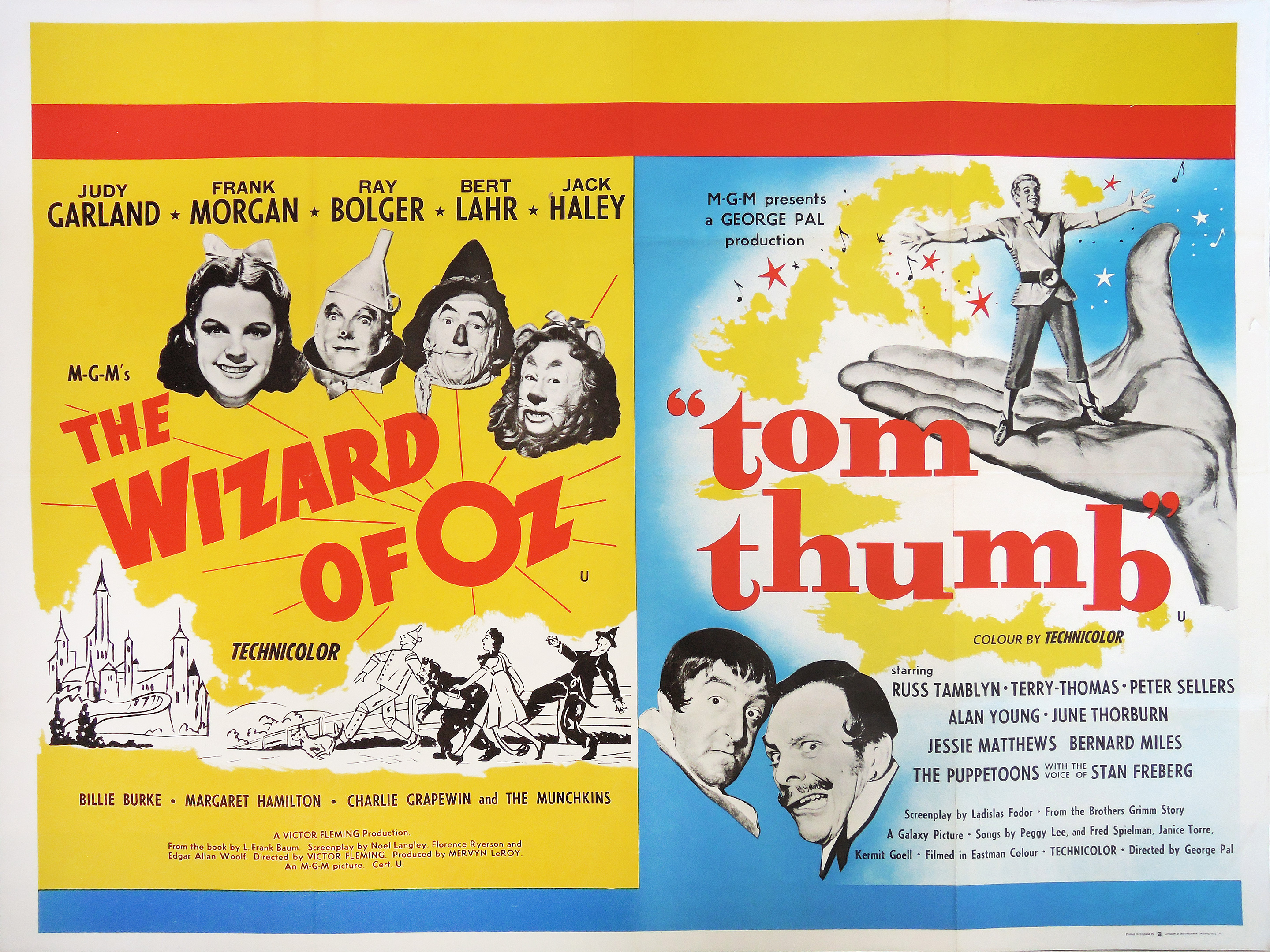 The Wizard Of Oz / Tom Thumb movie quad poster